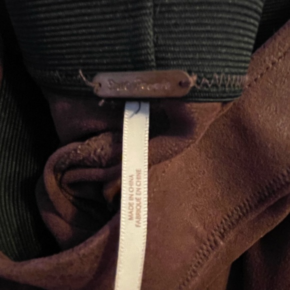 Burgundy suede Free People leggings - Picture 5 of 6
